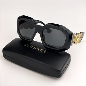 NEW Versace VE4424U GB1/87 MAXI MEDUSA BIGGIE Black Gray Irregular Oversized Wom